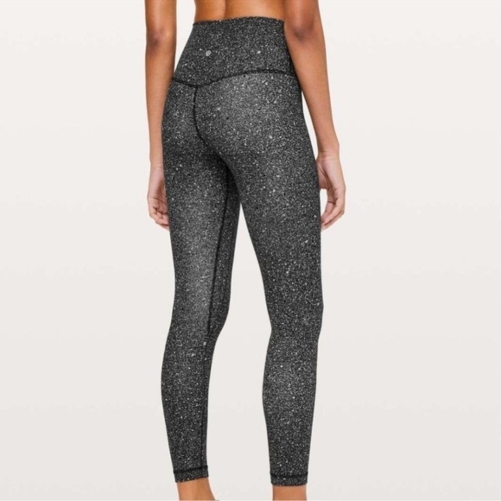 Lululemon Align Pant II Luminesce Splatter Ice Grey Black leggings 4